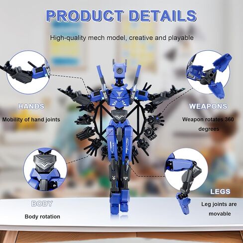 Sentinel 13 Action Figure Generation Sixth Generation 13 Magnetic T13 magnical multived multiped Robot PVC Model مع ملصقات DIY متعددة الأسلحة ذات الأسلحة الدوارة (RED) in Saudi Arabia