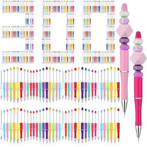 Kosiz 300 PCS PEADER PEN BEAR BEAD BEAD PEN PEN DIY Black Ink Ballpoint for DIY Making Kids Office Office School School Supplies (Candy Color)