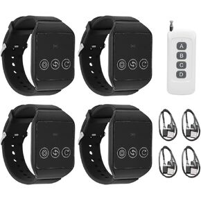 Restaurant Pager System, 4 Watch Receivers 1 Transmitter Pagers for Restaurants Paging System, Lineup Waiting Queue Signal Calling Long Range Customer Service for Cuisine Church