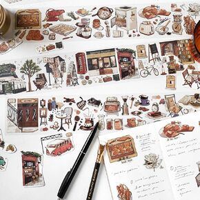 أشرطة الحيوانات الأليفة من الكافيين الصخرية خبز خبز خبز زخرفي الشفافة للاصطدام ل DIY Crafts Scrapbooking Journaling Journenn