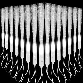 36 PCS 14 بوصة الألياف الألياف الصخور LED LED UP الألياف البصرية العصا توهج السائبة في الصولجان البصرية الألياف المظلمة للأطفال البالغين حفل زفاف حفلات حفلات الحفلات (مجموعة الألوان 2)