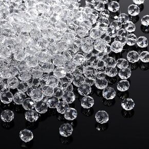 680 Pieces Clear Crystal Glass Beads Bulk Transparent Rondelle Bicone Glass Stone Beads for Jewelry Making, Craft, DIY Bracelet, Necklace, Dolls, Suncatcher
