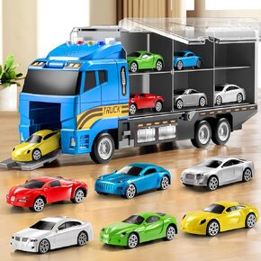 Toddler Boys Toys for 3 4 5 6 Years Old, Police Truck Vehicle Toy Set with Play Mat, Die-Cast Toy Car Carrier Truck for Boys Kids, Birthday Gifts Toys for 3 4 5 6 7 8+ Year Old Boys in Kuwait