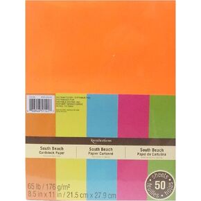 ورقة ذكريات بطاقة Cardstock - Neon - South Beach Colors- 8.5 × 11