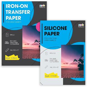 PPD Inkjet Iron-On Bundle of T Shirt Transfer Paper 11x17" Light x 50 Sheets + Dark x 50 Sheets