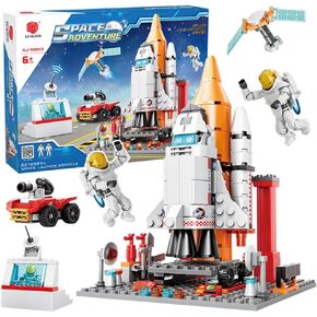 Space Exploration Shuttle Toys for 6 7 8 9 10 11 12 Year Old Kids, Girls, Boys, STEM Projects Rocket Building Toy Kit with 2 Astronauts, Airplane Rocket Set, Gift idea for Ages 6, 354 Pcs