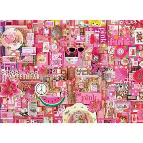Cobble Hill 1000 Piece Puzzle - Rainbow Collection: Pink - Sample Poster