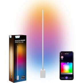 Zigbee3.0 RGBCW مصباح أرضي ذكي ، مصباح زاوية 1500lm ، مصباح أرضي لغرفة النوم ، غرفة المعيشة ، 16 مليون لون ، فضية