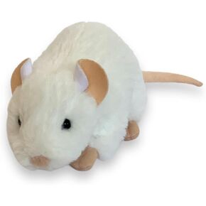 Auswella Plush محشو حيوان 8 بوصة الفئران البيضاء