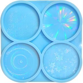 Colorful Holographic Resin Mold Silicone,Phone Grip Resin Mold,Badge Reel Mold Jewelry Casting Mold for Keychain Pendant