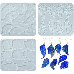 kitbeads 3pcs 3 أنماط ملاك الجناح الشوكولاته قوالب الريش السيليكون القوالب لخبز شمعة الحرف الحزب الكعكة الديكور كب كيك توبيبر