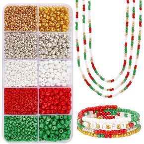 PH Pandahall 3500pcs عيد الميلاد الزجاجي الدائري ألوان المعادن بذور حبات الفواصل الصغيرة 5 ألوان 2 مم/4 مم للأساور قلادة قرط المجوهرات صنع المجوهرات DIY