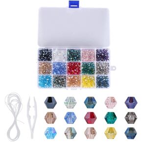 حبات زجاجية مكعب 6 مم لصنع المجوهرات ، AB Color 450 PCS Crystal Spacer حبات للأساور والقلائد وملحقات القرط ...
