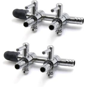 uxcell 2Pcs Stainless Steel 2 Way Air Flow Splitter Pump Lever Valve for Aquarium