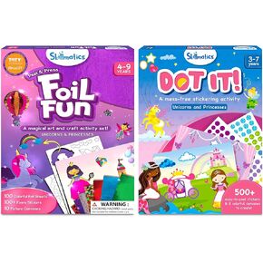 Foil Skillmatics Foil Fun & Dot It Unicorns & Princesses Backdle و Art & Craft Kits وأنشطة DIY للأطفال