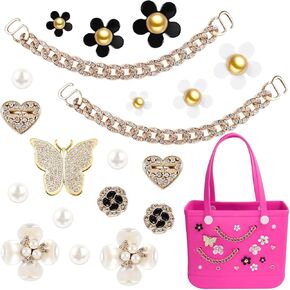 20 PCS سحر لحقيبة BOGG ، وأزهار الفراشة وسلسلة لسحر BOGG Bag Associory ، إدراج لحمل الشاطئ