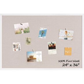 ذكريات الممتعة لوحة إعلانات لوحة الفلين للمكتب ، 24 "× 36" الصنوبر الخشبية مؤطرة