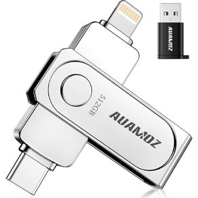 محرك أقراص فلاش USB سعة 64 جيجابايت مخصص لجهاز iPhone iPad، وحدة تخزين Memory Stick للنسخ الاحتياطي للصور ومقاطع الفيديو، متوافق مع iPhone iPad Android PC، التوصيل والتشغيل، لا يتطلب تطبيق (ذهبي وردي)