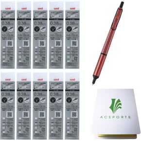 Uni Jetstream EDGE 0.38mm Oil-based Ballpoint Pen Berry Pink Body + 10 Black Refills, Sticky Notes Value Set
