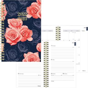 Blueline® Essential Academic Weekly/Monthly Planner, 13 Months, July 2024 to July 2025, Gold Twin-Wire Binding, Poly Cover, 8" x 5", Foliage Design, Green (CA114PI.01-25)