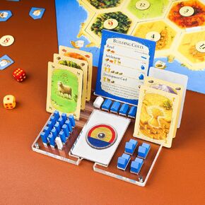 حامل قطع لعبة الأكريليك ، منظم قطع ، حامل بطاقة الموارد متوافق مع لعبة لوحة المستوطنين Catan