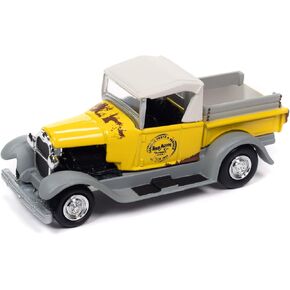 Johnny Lightning 1929 Ford Model A Pickup Truck Model A+ Yellow and Primer Gray Project in Progress Limited Edition to 2572 Pieces Worldwide Street Freaks Series 1/64 Diecast Model Car