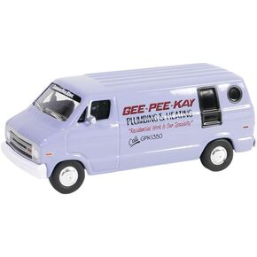 المقتنيات Greenlight 54100 -D Garbage Pail Kids Series 6 - Overkill Kevin - 1976 Dodge B -100 Van 1:64 Scale Diecast مع بطاقة ملصق جامع
