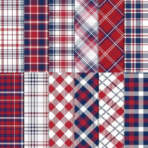 24 Sheets American Plaids Pattern Paper 12'' x 12'' American Plaids Scrapbook Paper Pad American Plaids Double-Sided Scrapbook Specialty Paper Scrapbook Paper for Card Making, Origami, DIY