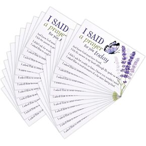 Dicksons Lavender Butterfly - قلت صلاة ، أبيض/أرجواني 3 × 2 بوصة ورق بركات بركات Bitty Pocket ، حزمة 24