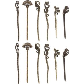 Framendino ، 12 Pack Metal Lockmark Hairpin Hook Lok مع حلقة لصياغة البرونز البرونزية