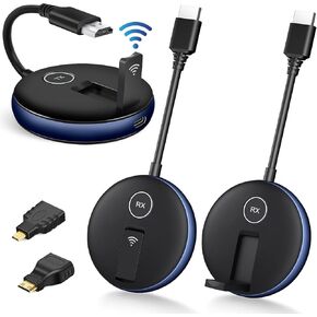 Wireless HDMI Transmitter and Receiver, Multi-TV Expansion(up to 1TX to 4RX), 50M/165FT 5.8G/2.4G @60Hz, Extender Kit Supports Stream Video from Laptop to HDTV/Projector/Tablet(1TX+1RX)
