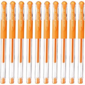 Uni-Ball Signo Snap Cap Cap Ink Ballpoint Pen ، 0.38mm Point Fine Point ، Orange Ink ، Y.UM151A.4 ، حزمة 10