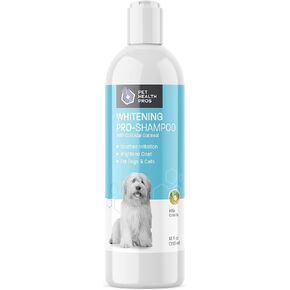 Dog Whitening Shampoo for Dogs - White Dog Shampoo Whitening for White Coats - Brightening Shampoo for White Dogs - Pina Colada Scented Dog Whitening Shampoo for Stains - 12 oz
