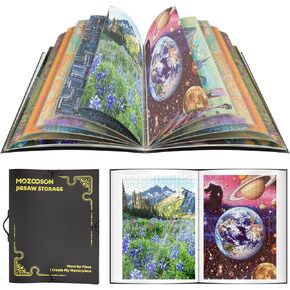 مجلد تخزين الألغاز لـ 1000pcs اللغز ، وملحقات بانوراما مع 25 جيوبًا ، ومنظم ألغاز كبير ، وملحق للألغاز مقاوم للغبار ، وعشاق الألغاز