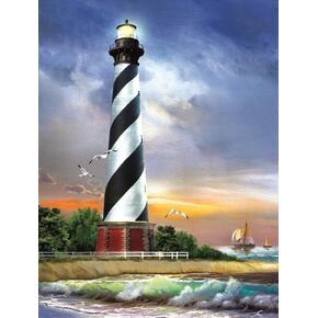 SUNSOUT INC - Cape Hatteras Lighthouse - 500 pc Jigsaw Puzzle by Artist: Tom Wood - Finished Size 18" x 24" Lighthouse - MPN# 28835