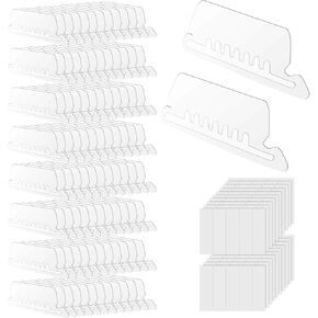 100pcs علامات تبويب مجلد ملفات معلقة ، وعلامات تبويب ملفات التعليق البلاستيكية واضحة مع إدراج الورق الفارغ لمؤسسة مستندات المنزل المدرسية والتعريف السريع