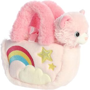 Aurora® Fashionable Fancy Pals™ Pastel Rainbow™ Kitty Stuffed Animal - On-The-go Companions - Stylish Accessories - Pink 7 Inches