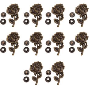 Excheart 10 مجموعات Metal Snap Button Retro Rose على شكل اليد حقيبة يد ، سبيكة الزنك ذات رأس الزنك ،