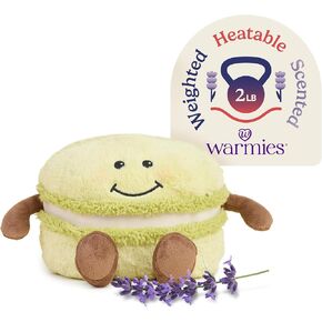 Warmies microwavable و toeled الحيوانات المحشوة ، المعكرون الأخضر - Plushie حيوان محشو ساخن للدفء والراحة - ألعاب فخمة لطيفة للبالغين والأطفال (الأولاد والبنات والرضع والأطفال الصغار)