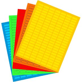 White Rectangular Labels + Bonus Color Labels - Value Pack - White Coding Labels Produce Excellent Results with Standard Laser Printer-Template Included! 1138 Pack