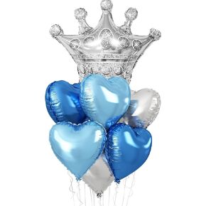 Gold Crown Balloons,14Pcs Gold Foil Crown Balloons,27Inch and 12Inch Gold Crown Helium Mylar Balloons for Princess Prince Birthday Wedding Baby Shower Party Decorations