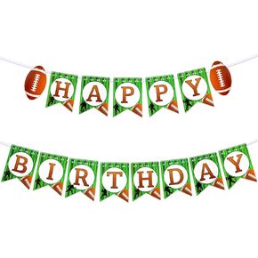 لافتة عيد ميلاد سعيد لكرة القدم ، زخارف حفلة عيد ميلاد كرة القدم ، أعلام سلسلة كرة القدم عيد ميلاد سعيد لافتة كرة القدم ديكور لحفلات كرة القدم للرياضة زخرفة حفلة