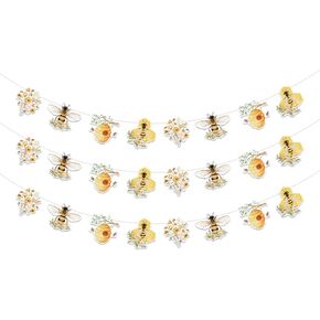 Cheereveal Mommy to Bee Banner, Bumblebee Flower Bunting Garland, Bee Themed Baby Shower Gender Reveal Party Decoration Supplies