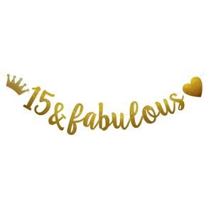 15 & Fabulous Lanner ، زخارف حفلات Gold Golit Plage Gold Gold Form