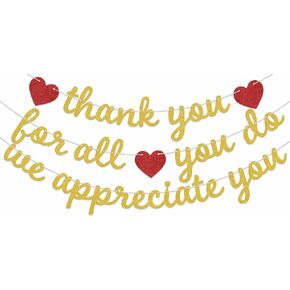 We Appreciate You Banner Thank You for All You Do Banner We Appreciate You Decorations Teacher Employee Staff Doctors Nurse Pastor Appreciation Decorations Gold