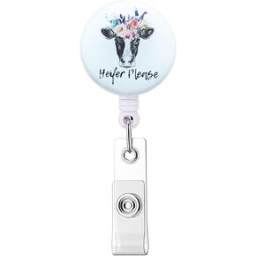 Badge Holder Retractable Nurse Badge Holder Badge Reel with Alligator ID Clip (Floral Pattern 6Pack)