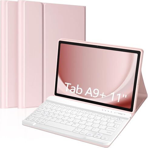 MORECOO Keyboard Case for Samsung Galaxy Tab A9 Plus 11 inch 2023 Model (SM-X210/X216/X218), Slim Lightweight Stand Cover with Magnetically Detachable Wireless Bluetooth Keyboard, Black in Kuwait