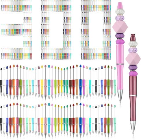 Kosiz 300 PCS PEADER PEN BEAR BEAD BEAD PEN PEN DIY Black Ink Ballpoint for DIY Making Kids Office Office School School Supplies (Candy Color) in Saudi Arabia
