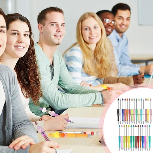Kosiz 300 PCS PEADER PEN BEAR BEAD BEAD PEN PEN DIY Black Ink Ballpoint for DIY Making Kids Office Office School School Supplies (Candy Color) in Saudi Arabia