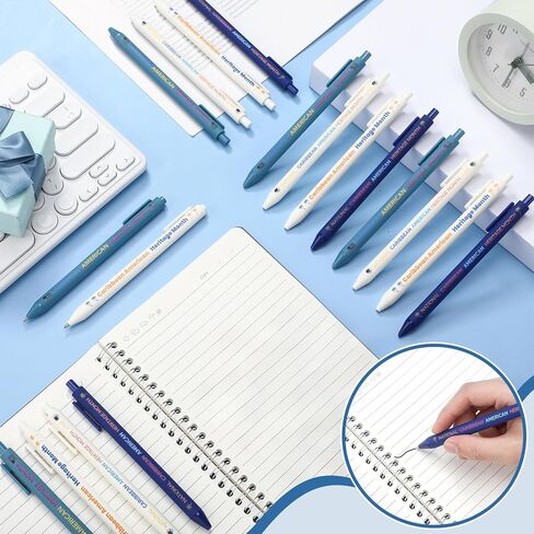 Janlaugh 120 PCS Asian American and Pacific Islander Honorage Month Ballpoint Pens Bulk AAPI Pare Point Gifts Pens Quote Applible Assable for AAPI Month in Saudi Arabia